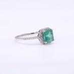 Zonder minimumprijs - Ring Platina - 1.41ct. tw. Smaragd -