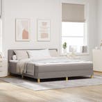 vidaXL LED Box Spring Bed met hoofdeinde Taupe 180 x 200 cm, Verzenden, Nieuw