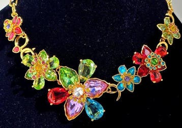 Swarovski - métal plaqué or - Chaîne - Idyllia cristal Fleur