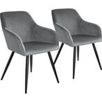 tectake Eetkamerstoel Marilyn fluweellook, zwarte stoelpoten, Huis en Inrichting, Verzenden, Nieuw