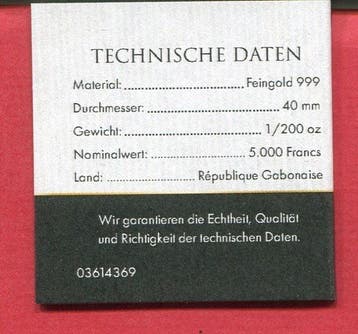 Gabon. 5000 Francs Deutsche Mark (Zonder minimumprijs)