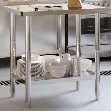 vidaXL Keukenwerktafel 82,5x55x85 cm roestvrij staal, Verzenden
