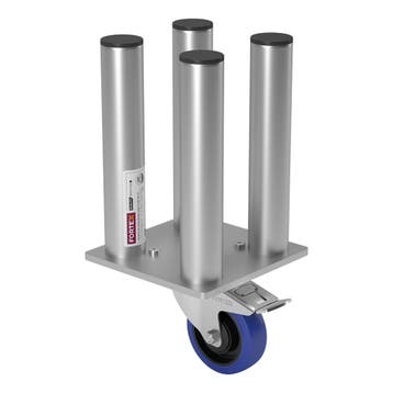 FORTEX STAGE750 Quattro poot met zwenkwiel/rem podiumhoogte, Verzenden
