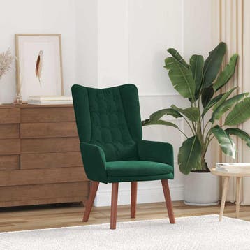 Fluweel Fauteuil Groen | 76% korting | Retour deal, Verzenden, Minder dan 75 cm, Zo goed als nieuw, 50 tot 75 cm