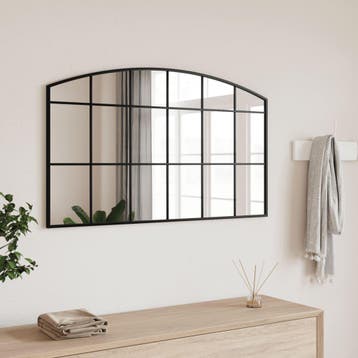 vidaXL Wandspiegel boog 100x60 cm ijzer zwart, Verzenden, Nieuw