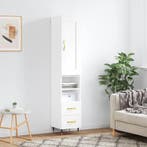 vidaXL Hoge kast 34,5x34x180 cm bewerkt hout wit, Verzenden, Nieuw