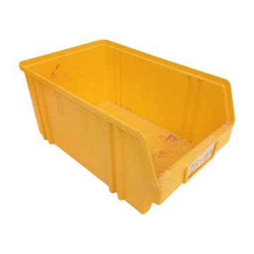 Magazijnbak 330x205x150 mm geel kunststof gebruikt, Ophalen of Verzenden