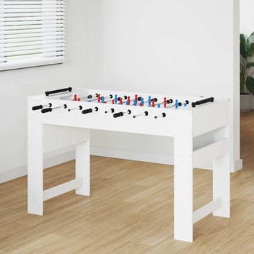 vidaXL Tafelvoetbal Wit 125 x 60,5 x 80 cm Bewerkt hout, Verzenden