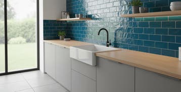 Wandtegel Equipe Trendy Handvorm Marine Blauw Glans 6,5x13, Nieuw, Minder dan 20 cm, 10 m² of meer, Wandtegels