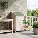 vidaXL Tuin Shed Wit 59,5 x 56 x 113,5 cm Bewerkt hout, Verzenden, Nieuw