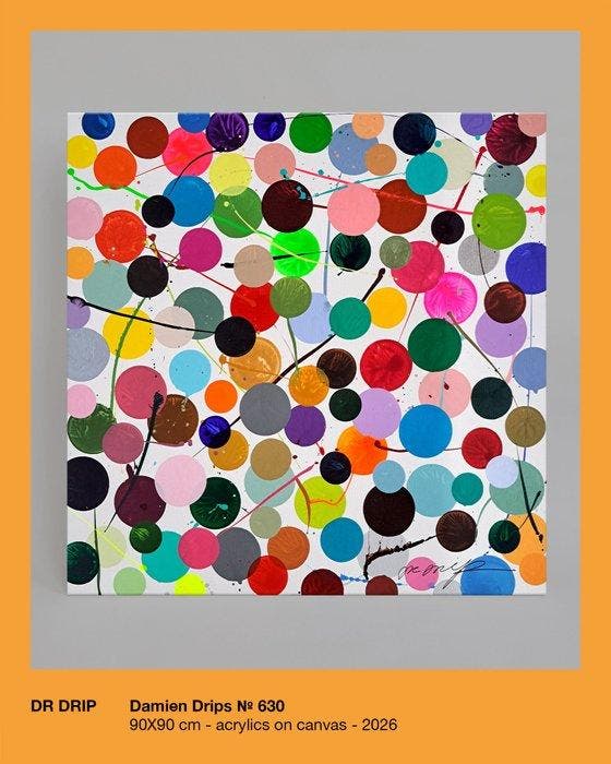 Dr Drip - Damien Drips nº 630, Antiquités & Art, Art | Peinture | Moderne