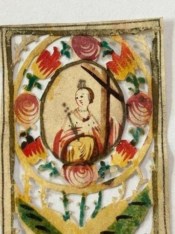 Antieke devotieprentje, santje, canivet, holycard. - Antiek, Antiek en Kunst