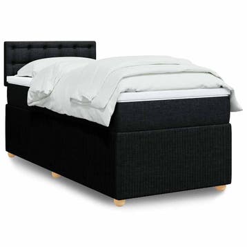 vidaXL Boxspring met matras stof zwart 80x200 cm, Verzenden, Nieuw
