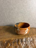 Kyoto Ware Aka Raku Theekop – met de hand gevormde vorm met