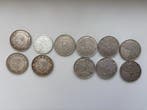 België. Lot van 11 munten: 9 x 500 Francs, 2 x 250 Francs,
