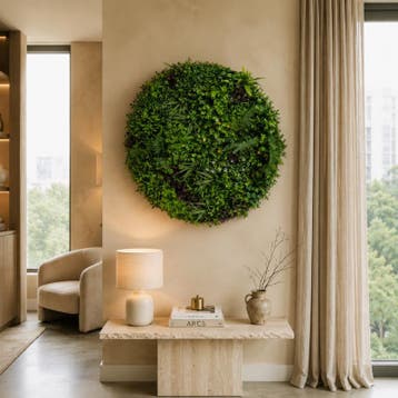 Décoration murale ronde avec plantes artificielles - Ø 86 x, Verzenden, Neuf