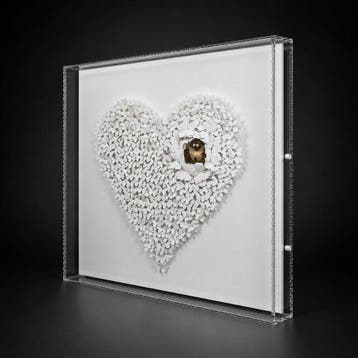Mike Blackarts - Heart of Wings – 3D White & Gold Butterfly