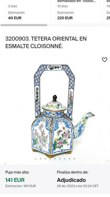 Théière (3) - Cuivre - Théière émaillée, panier..