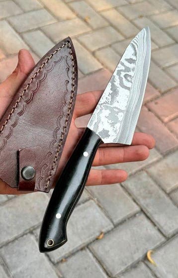 Keukenmes - Japanse mes, Damascus-gesmeed, keukenchefmes,