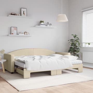 vidaXL Slaapbank met onderschuifbed en matrassen 80x200 cm, Verzenden, Nieuw