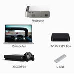 T6 LED Projector - Mini Beamer Home Media Speler Zilver, Verzenden