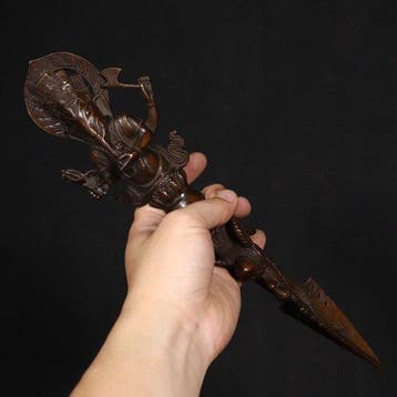 Beeld, Tibetan Vajra - 31.8 cm - Koper