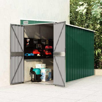 vidaXL Tuinschuur wandmontage 118x288x178 cm staal groen, Jardin & Terrasse, Abris de jardin, Verzenden