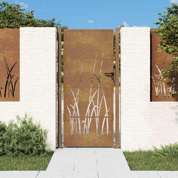 vidaXL Poort grasontwerp 100x175 cm cortenstaal, Tuin en Terras, Tuinpoorten, Verzenden, Nieuw