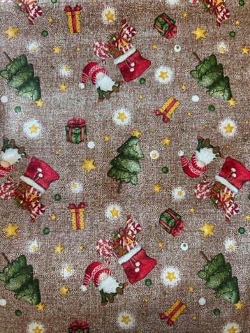 Elegante kerstpatchwork-stof met thema - Textiel - 2.48 m -, Diversen, Nieuw