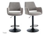 2dekans | Criks Design Monza Barkruk Taupe – 2 Stuks, In, Ophalen of Verzenden