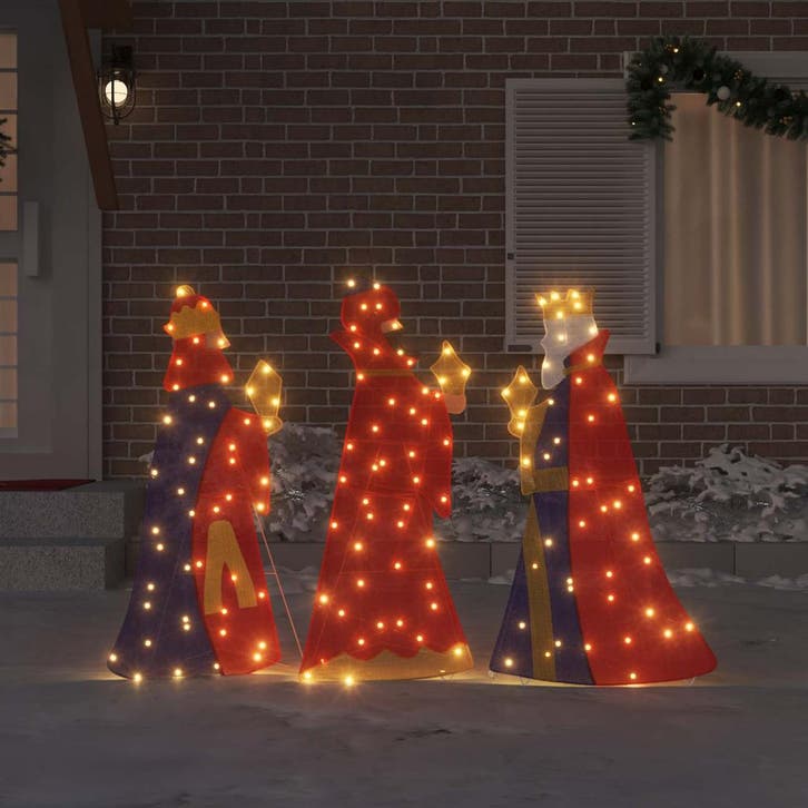 vidaXL 3 Wijze Mannen Kerstverlichting 3 pcs Warmwit 105 cm, Divers, Noël, Envoi