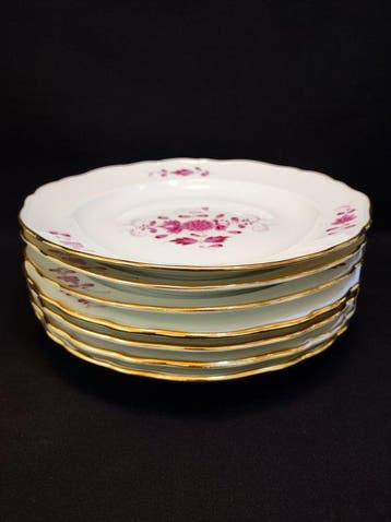 Meissen - Bord (7) - Ø 21,4 cm 7er Set antike