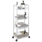 vidaXL Opbergtrolley 4-laags 37x28x95 cm acryl transparant, Verzenden, Nieuw