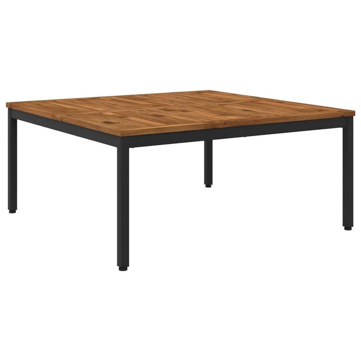 vidaXL Salontafel Naturel en Zwart 100 x 100,5 x 45 cm, Maison & Meubles, Tables | Tables de salon, Envoi