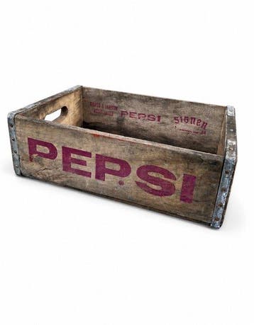 Pepsi Cola caisse en bois - Enseigne publicitaire - Bois,