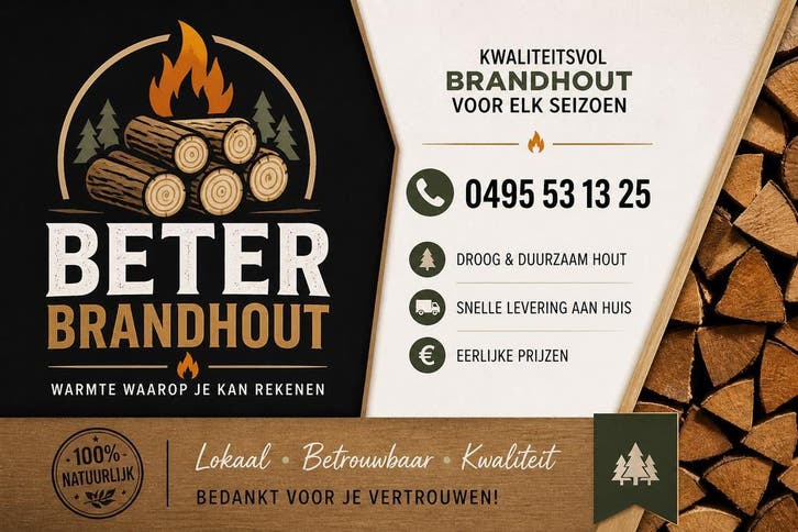 1ste keus hard brandhout Eik en Beuk uit de stam, Tuin en Terras, Brandhout, Blokken