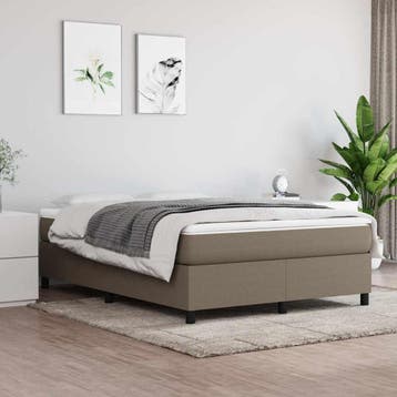 vidaXL Boxspring bed stof taupe 140x200 cm, Verzenden, Nieuw