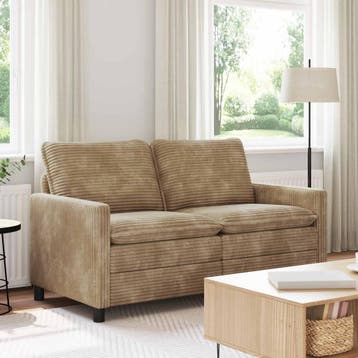 vidaXL bank / zetel Taupe 156 x 81 x 87,5 cm Polyester, Huis en Inrichting, Verzenden, Nieuw