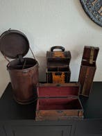 Kist (4) - Hout, Metaal, Leder - Wijnkoffers