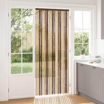 vidaXL Insecten Gordijn Chenille Bruin en Beige 90 x 220 cm, Verzenden, Nieuw