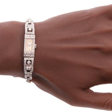 Armband Platina - Diamant - Vintage ca. 1920 horloge, Nieuw