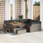 vidaXL Tuinbank Set 12 pcs Grijs poly rattan, Verzenden, Nieuw