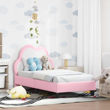vidaXL Peuterbedframe met hoofdboard Roze 70 x 140 cm PU, Verzenden