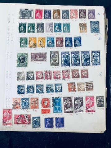 Wereld - Leuke Uitzoeker Wereld op Oude Albumbladen, Postzegels en Munten, Gestempeld