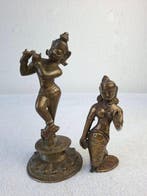 Beeldje - danseres en mythologische vrouw (2) - Brons, Koper, Antiek en Kunst