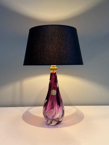 Val Saint Lambert - René Delvenne - Tafellamp - Kristal, Antiek en Kunst