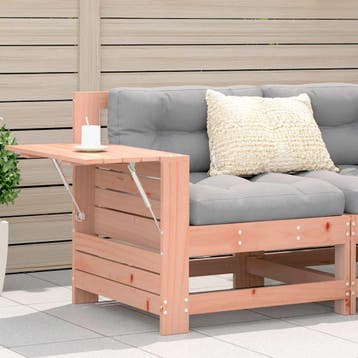 vidaXL Tuinbank met armleuning en klaptafel massief, Verzenden