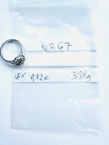Ring - 18 karaat Witgoud - 0.33ct. tw. Diamant (Natuurlijk), Nieuw