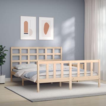 vidaXL Bedframe zonder matras massief grenenhout 160x200 cm, Huis en Inrichting, Slaapkamer | Bedden, Verzenden, Nieuw
