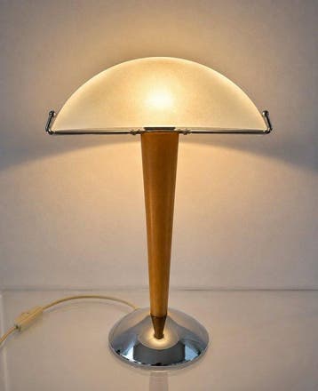 IKEA - Tafellamp - B9503 - Hout, Glas, Chroom - IKEA KVINTOL